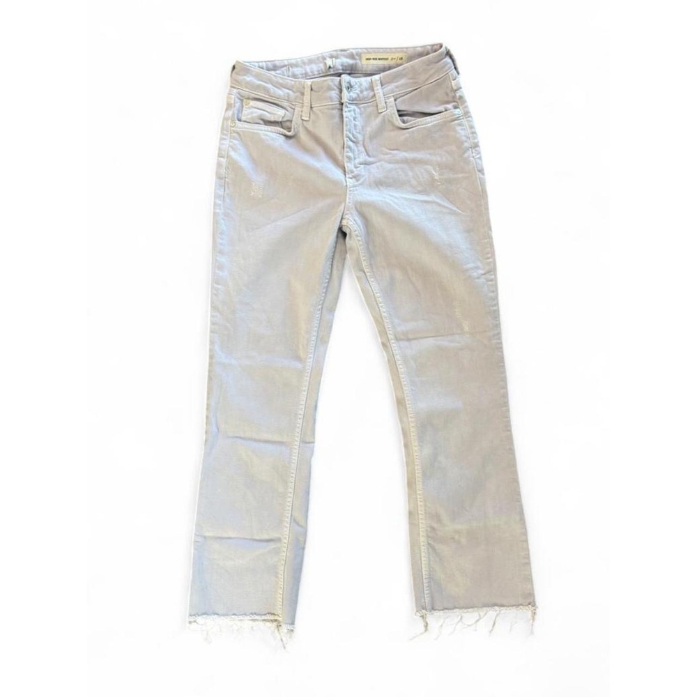 Pilcro and the Letterpress High Rise Bootcut Jeans Lavender Grey Raw Hem 28